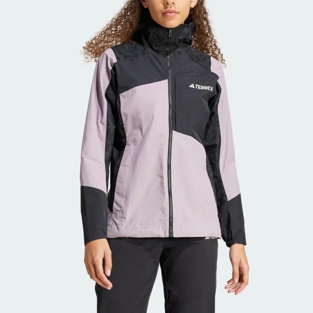Adidas Xperior Terrex Rain Ready Hybrid Hiking Jacket Fig Black Women Small